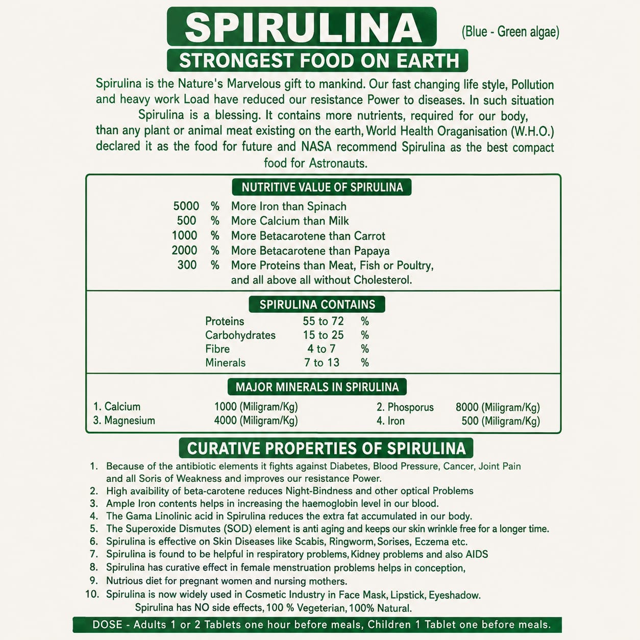 Pure Spirulina Powder – Natural Superfood